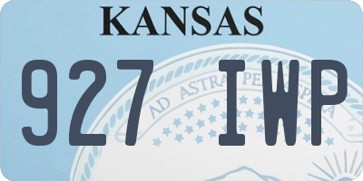 KS license plate 927IWP