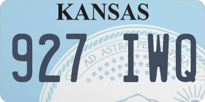 KS license plate 927IWQ