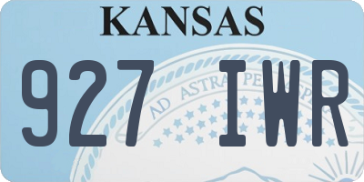 KS license plate 927IWR