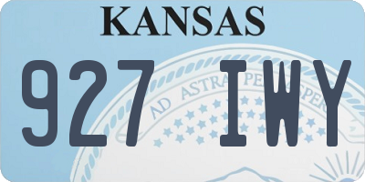 KS license plate 927IWY