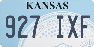 KS license plate 927IXF