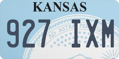 KS license plate 927IXM