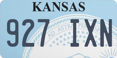 KS license plate 927IXN