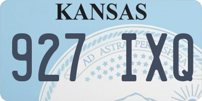 KS license plate 927IXQ