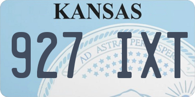 KS license plate 927IXT