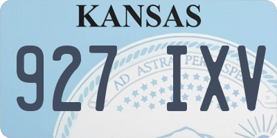 KS license plate 927IXV