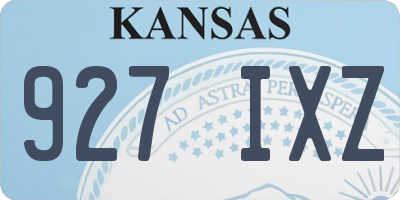 KS license plate 927IXZ