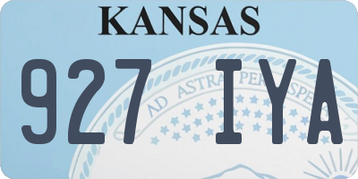 KS license plate 927IYA