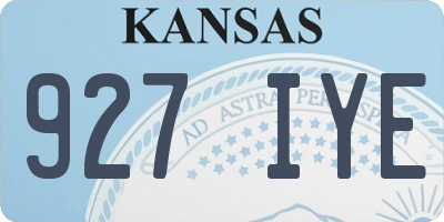 KS license plate 927IYE