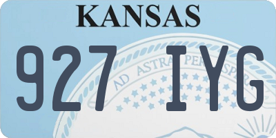 KS license plate 927IYG