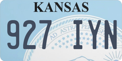 KS license plate 927IYN
