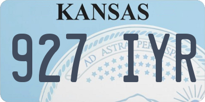 KS license plate 927IYR