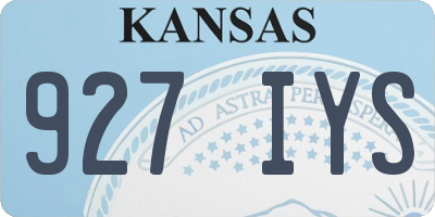 KS license plate 927IYS