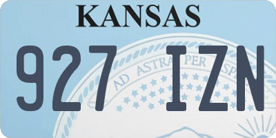 KS license plate 927IZN