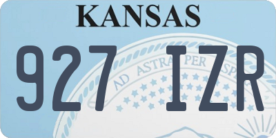KS license plate 927IZR