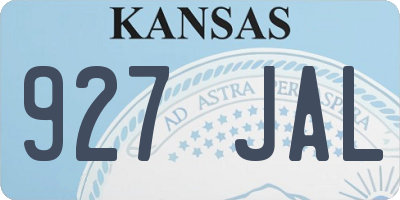 KS license plate 927JAL