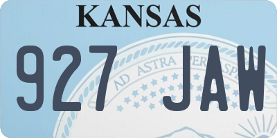 KS license plate 927JAW