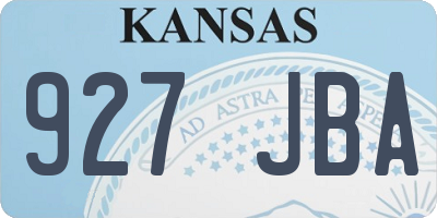 KS license plate 927JBA