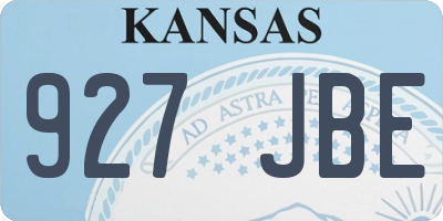 KS license plate 927JBE