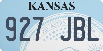 KS license plate 927JBL