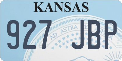 KS license plate 927JBP