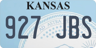 KS license plate 927JBS