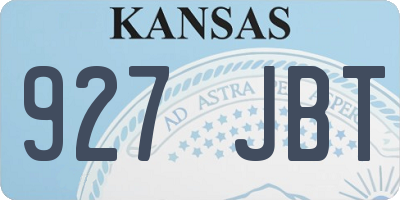 KS license plate 927JBT