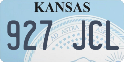 KS license plate 927JCL