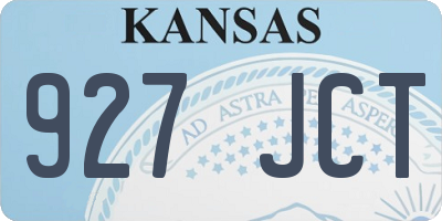 KS license plate 927JCT