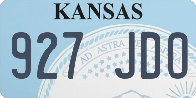 KS license plate 927JDO