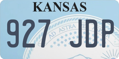 KS license plate 927JDP