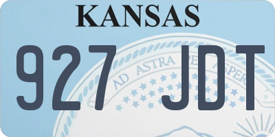 KS license plate 927JDT