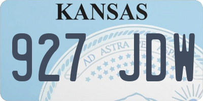 KS license plate 927JDW