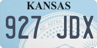 KS license plate 927JDX