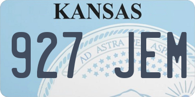 KS license plate 927JEM