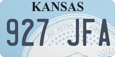 KS license plate 927JFA