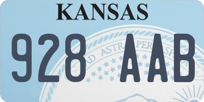 KS license plate 928AAB