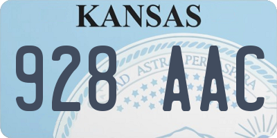 KS license plate 928AAC