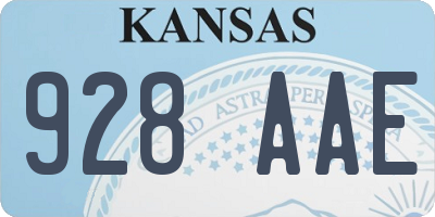 KS license plate 928AAE