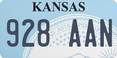 KS license plate 928AAN