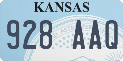 KS license plate 928AAQ