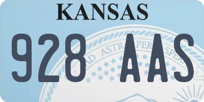 KS license plate 928AAS