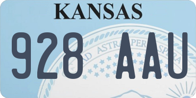 KS license plate 928AAU