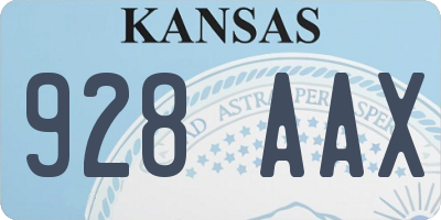 KS license plate 928AAX