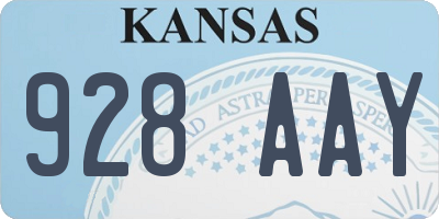 KS license plate 928AAY