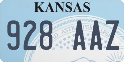 KS license plate 928AAZ