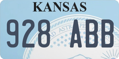 KS license plate 928ABB