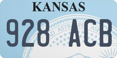 KS license plate 928ACB