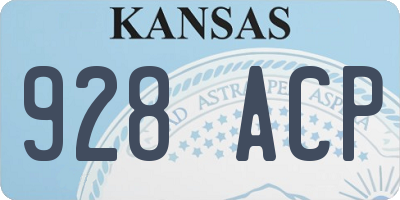 KS license plate 928ACP