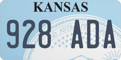 KS license plate 928ADA